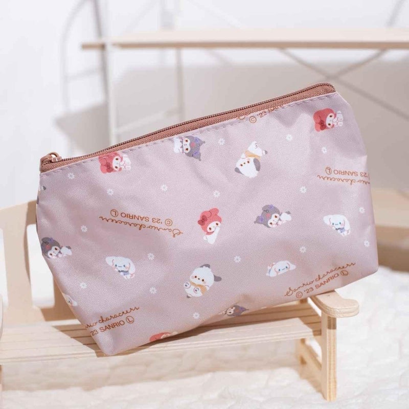 DAISO Sanrio Trapezoid Pouch - Pink Cosmetic & Accessory Bag - Image 2